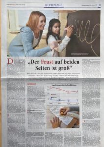 Bild zeigt einen Zeitungsartikel, in dem Elke Kumar interviewt wurde